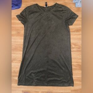 Forever 21 tshirt dress- green suede material